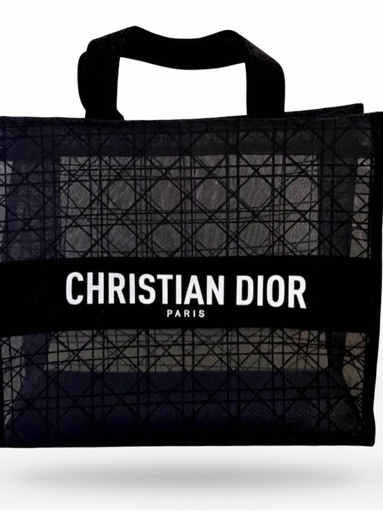Dior beauty Handbags - Dior Beauty Black Cannage Mesh Book Tote VIP Gift Bag NIB